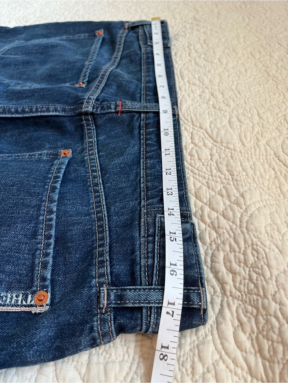 FREE PEOPLE We the Free Slim Selvedge Wide Cuffed Jeans 32 - Picture 14 of 16